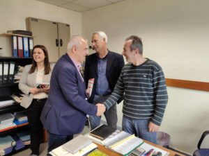 Επίσκεψη υποψήφιου βουλευτή Γρεβενών του ΣΥΡΙΖΑ-ΠΣ, Χρήστου Μπγιάλα, στο Διοικητήριο της ΠΕ Γρεβενών και στη τοπική Διεύθυνση ΕΦΚΑ