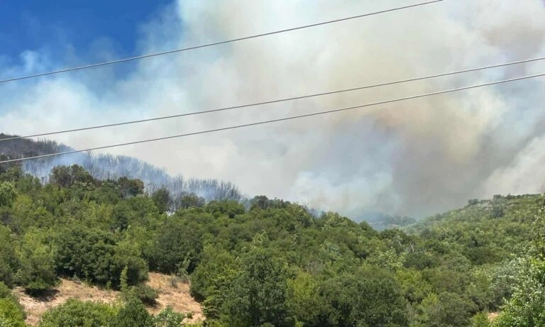 Μαίνεται η φωτιά στη Σκάλα Δεσκάτης – Εκκενώθηκε παιδική κατασκήνωση