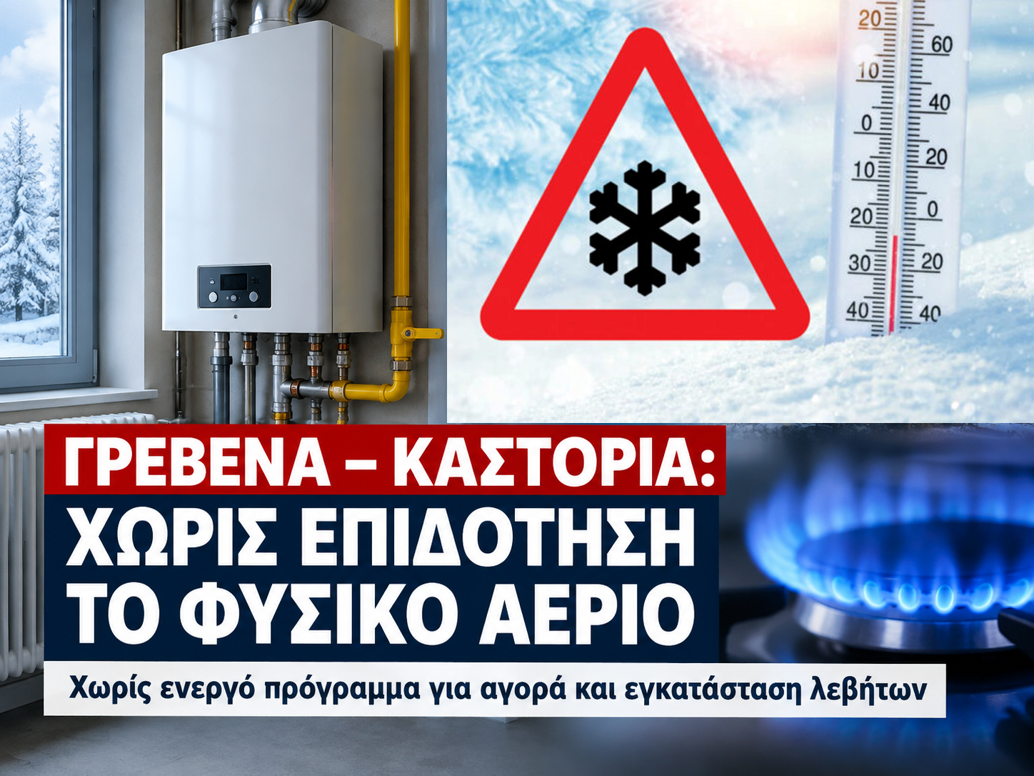 «Στον πάγο» τα Γρεβενά: Χωρίς επιδότηση οι λέβητες φυσικού αερίου – Ποιος θα πληρώσει τον λογαριασμό του χειμώνα;